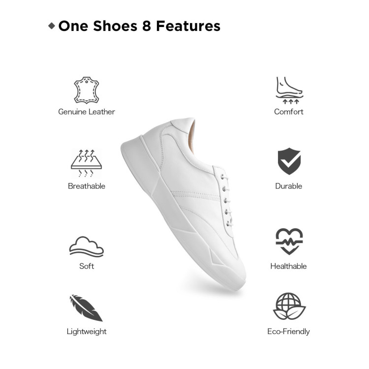 white sneakers with increaser structure