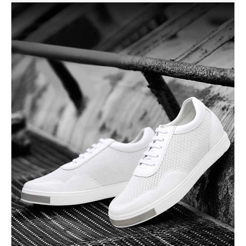 white sneakers with increaser structure